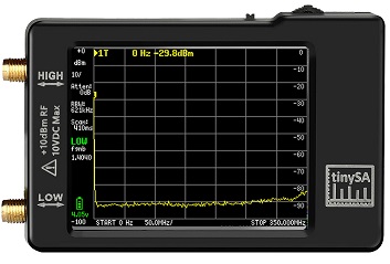 Handheld Tiny Spectrum Analyzer TinySA 2.8" inch LCD 100khz-960mhz Touch Control 